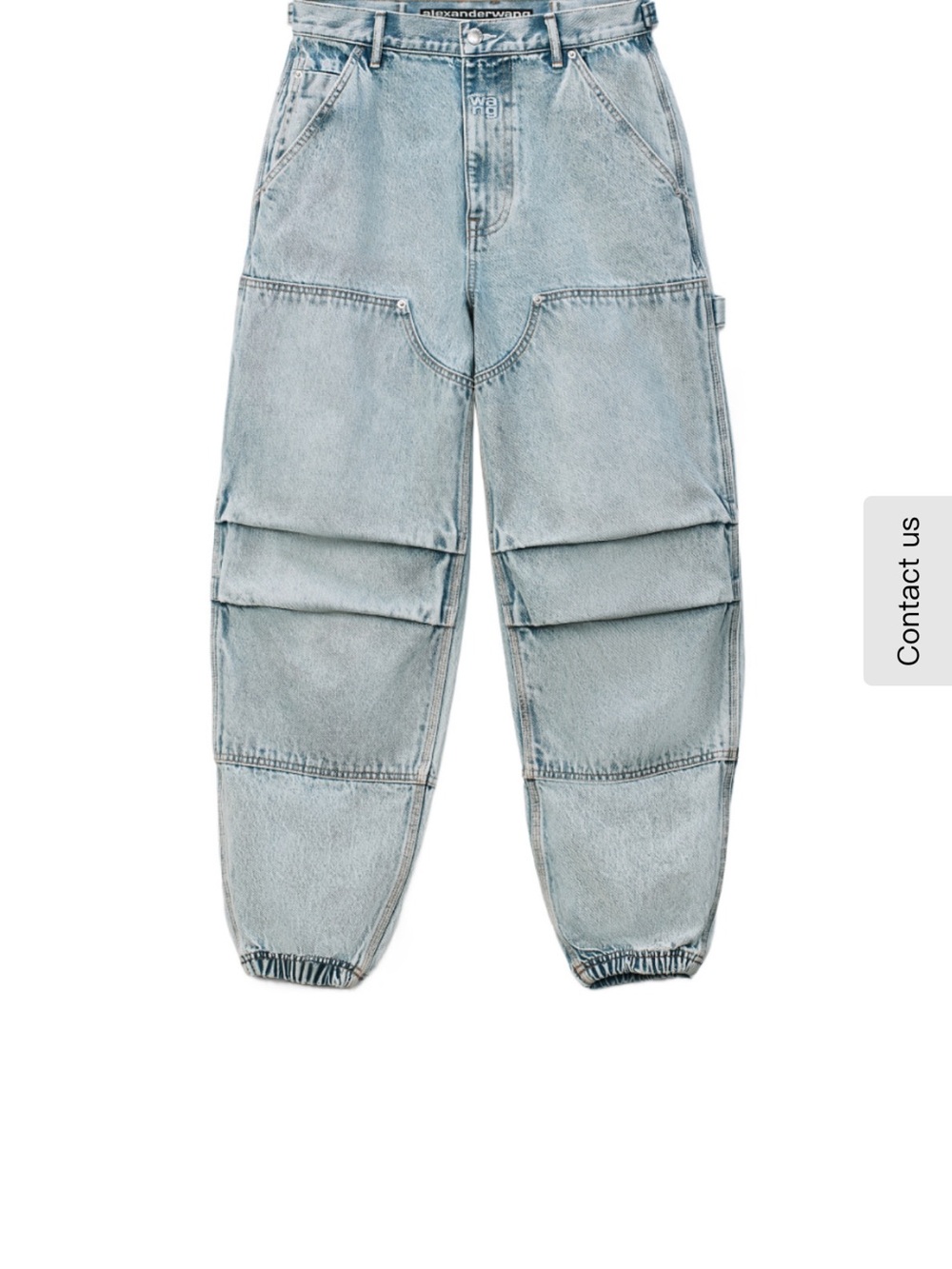 Alexander Wang Washed Light Blue Cargo Denim Pants